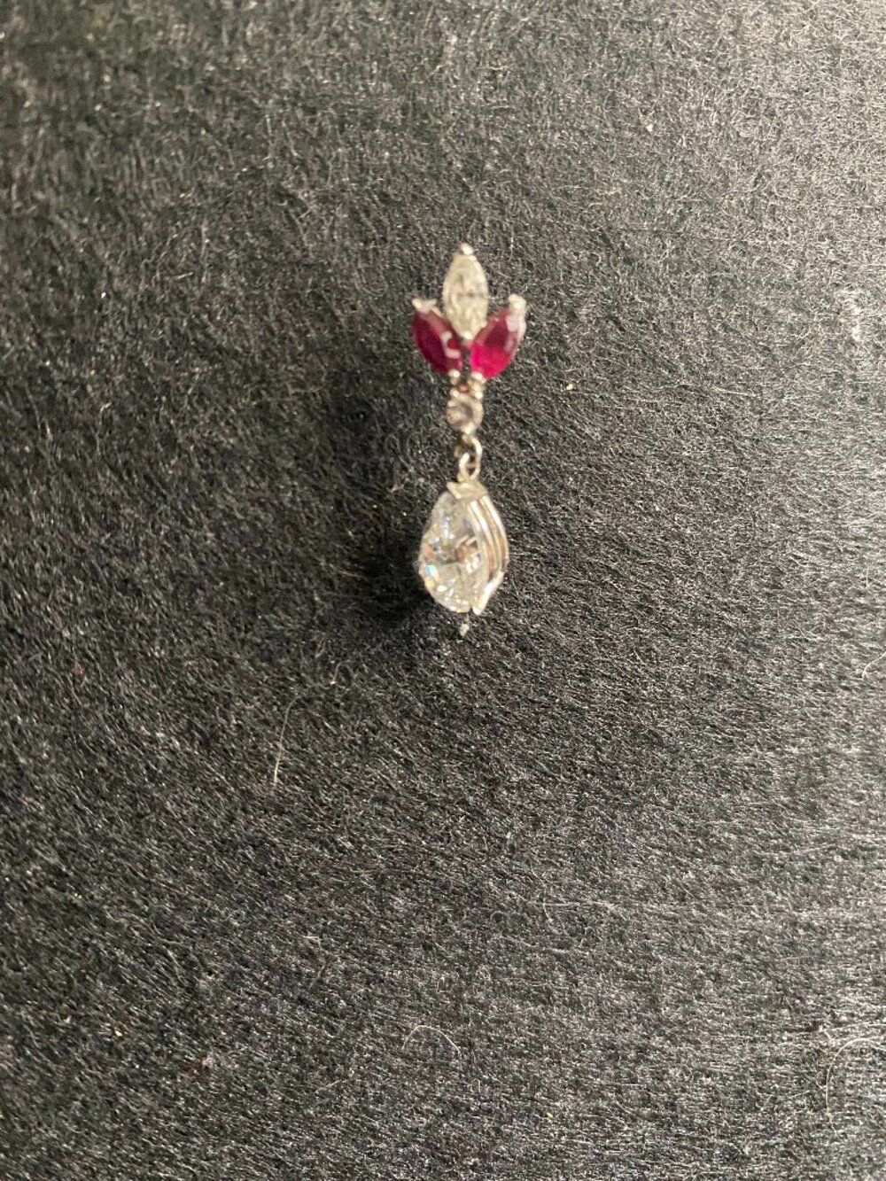 crystal and pink dangles